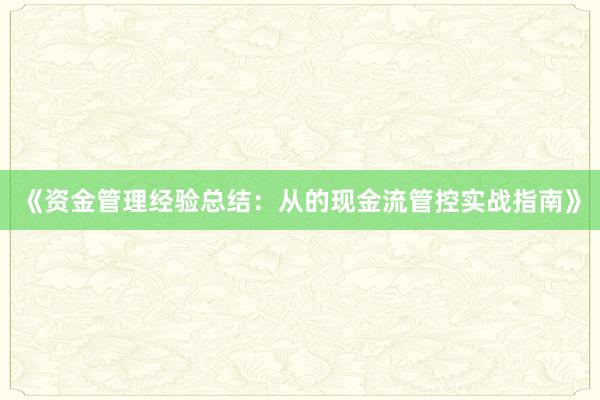 《资金管理经验总结：从的现金流管控实战指南》